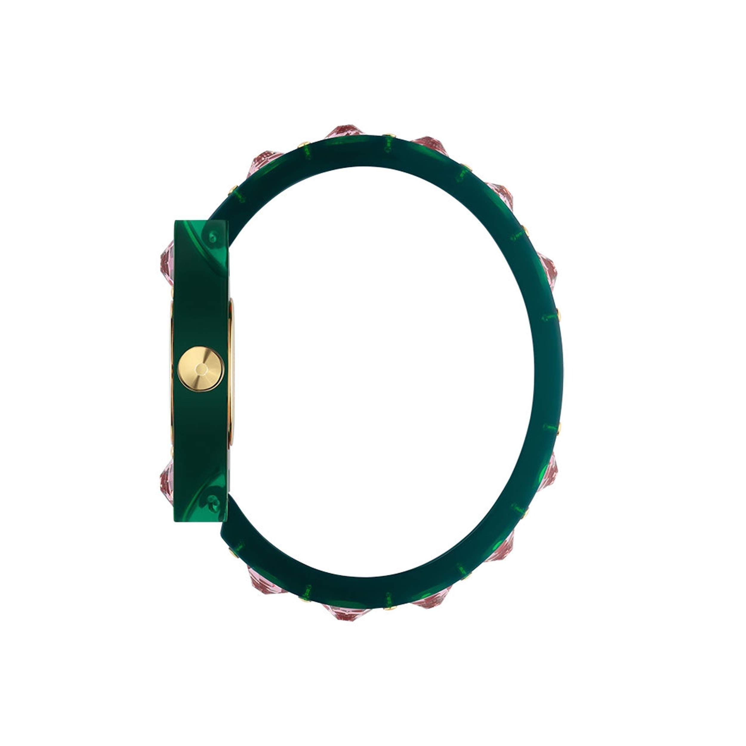 Gucci Vintage Web Pink Mother of Pearl Dial Two Tone Plastic Strap Watch For Women - YA143525