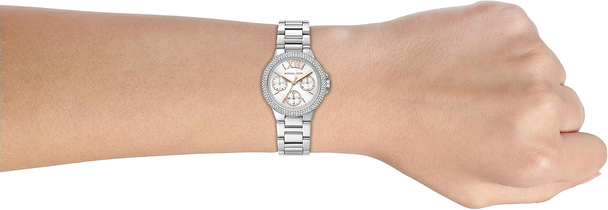  Shop Authentic Michael Kors Camille Chronograph White Dial Silver Steel Strap Watch For Women - MK7198 - Luxxuri