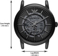  Shop Authentic Emporio Armani Meccanico Automatic Skeleton Dial Black Leather Strap Watch For Men - AR60008 - Luxxuri
