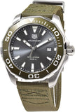  Shop Authentic Tag Heuer Aquaracer Black Dial Khakhi Green NATO Strap Watch for Men - WAY101E.FC8222 - Luxxuri