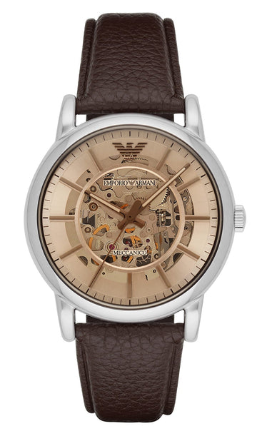  Shop Authentic Emporio Armani Luigi Meccanico Brown Dial Brown Leather Strap Watch For Men - AR1982 - Luxxuri