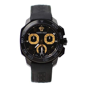  Shop Authentic Versace Dylos Chronograph Black Dial Black Rubber Strap Watch for Men - VQC020015 - Luxxuri