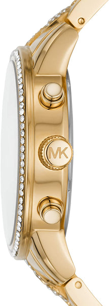 Shop Authentic Michael Kors Ritz Chronograph Gold Dial Gold Steel Strap Watch For Women - MK6937 - Luxxuri