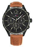  Shop Authentic Tommy Hilfiger Gavin Chronograph Quartz Black Dial Brown Leather Strap Watch for Men - 1791470 - Luxxuri