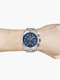  Shop Authentic Hugo Boss Vela Chronograph Diver Blue Dial Silver Steel Strap Watch for Men - 1513775 - Luxxuri