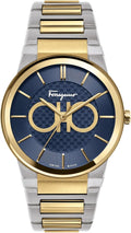  Shop Authentic Salvatore Ferragamo Sapphire Bracelet Blue Dial Two Tone Steel Strap Watch For Men - SFHP00821 - Luxxuri