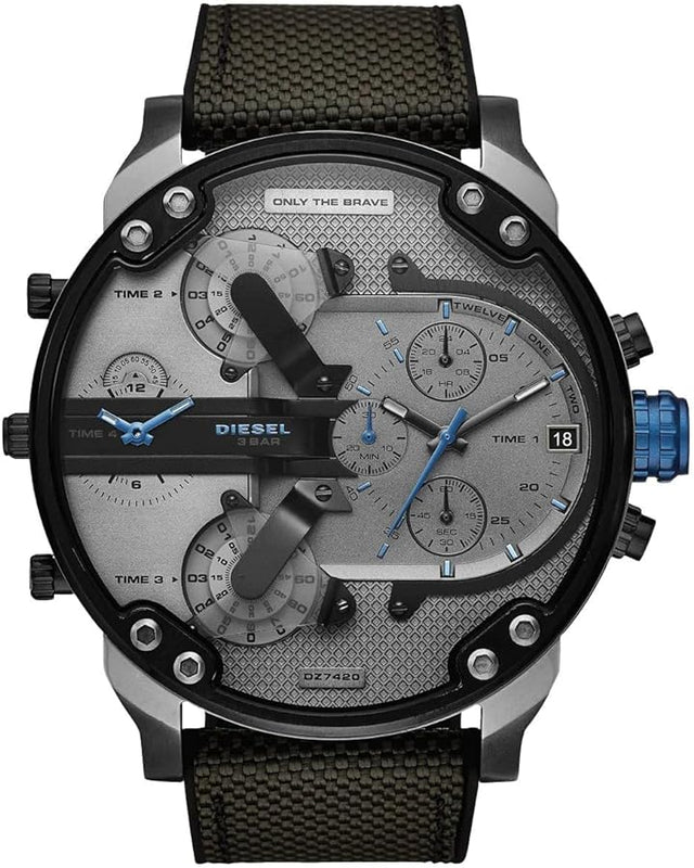  Shop Authentic Diesel Mr Daddy 2.0 Chronograph Grey Dial Black Nylon Strap Watch For Men - DZ7420 - Luxxuri