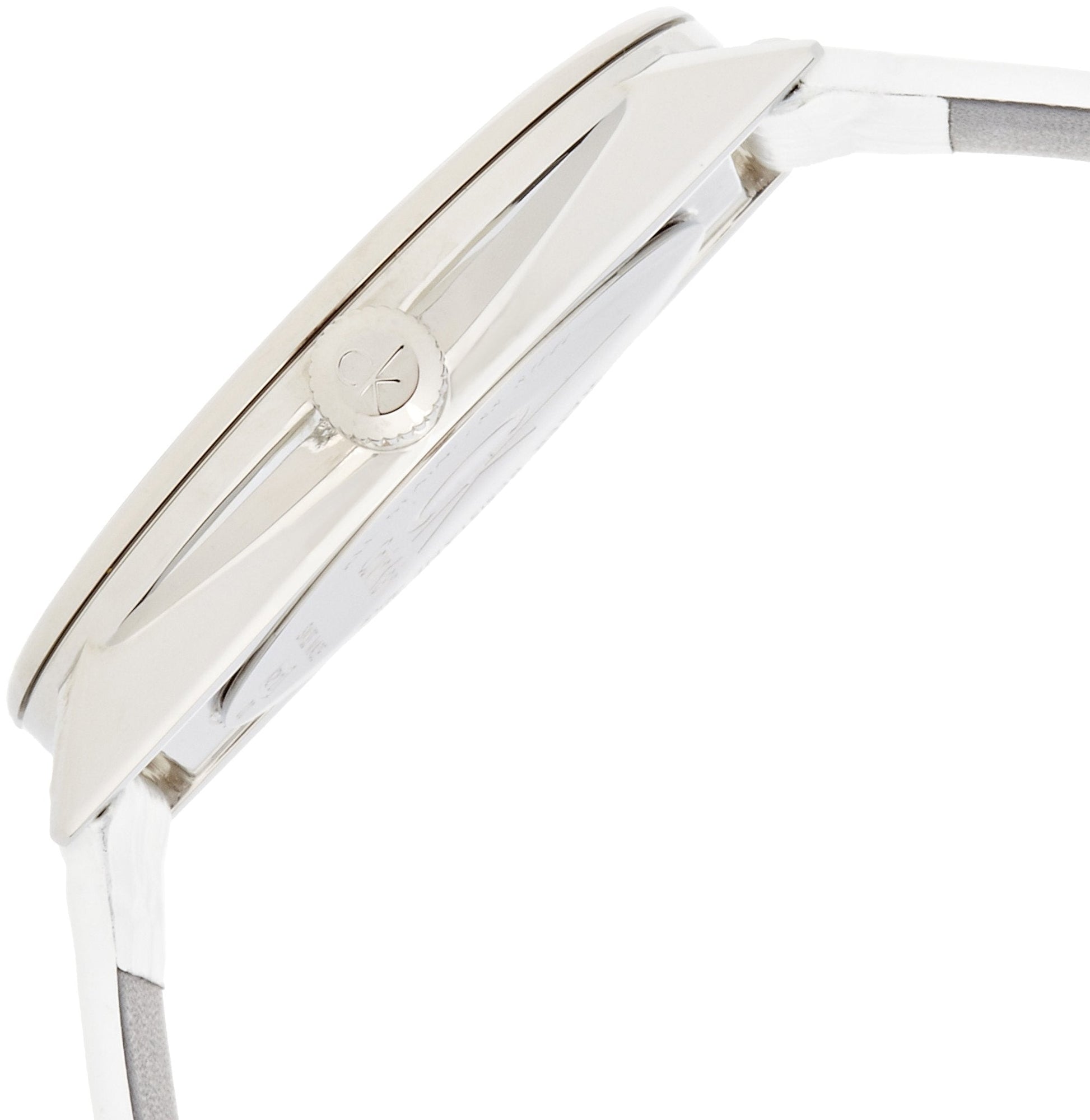  Shop Authentic Calvin Klein Accent Silver Dial White Leather Strap Watch for Women - K2Y211K6 - Luxxuri