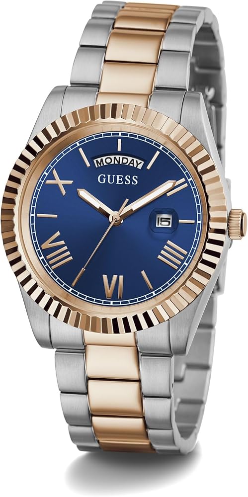  Shop Authentic Guess Quartz Blue Dial Two Tone Steel Strap Watch For Men - GW0265G12 - Luxxuri
