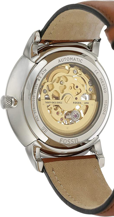  Shop Authentic Fossil Neutra Automatic Luggage Skeleton Blue Dial Brown Leather Strap Watch for Men - ME3160 - Luxxuri