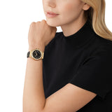  Shop Authentic Michael Kors Lennox Three Hand Black Dial Black Leather Strap Watch For Women - MK7307 - Luxxuri
