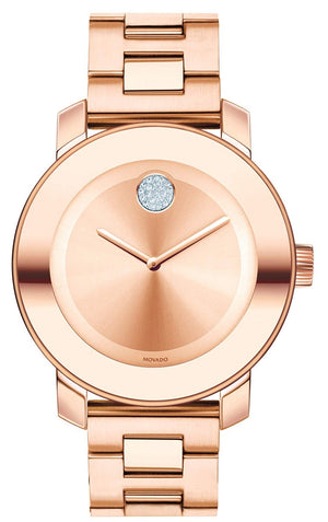  Shop Authentic Movado Bold Rose Gold Dial Rose Gold Steel Strap Watch for Women - 3600086 - Luxxuri