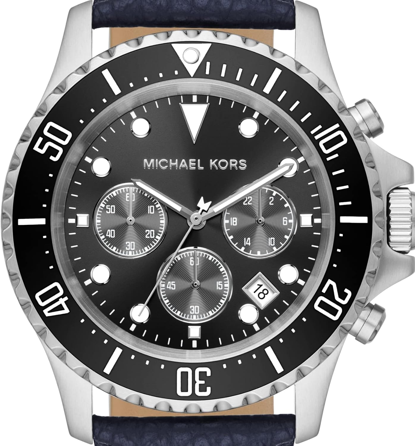  Shop Authentic Michael Kors Everest Chronograph Black Dial Blue Leather Strap Watch For Men - MK9091 - Luxxuri