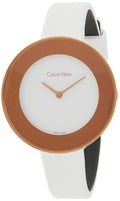  Shop Authentic Calvin Klein Chic White Dial White Leather Strap Watch for Women - K7N236K2 - Luxxuri