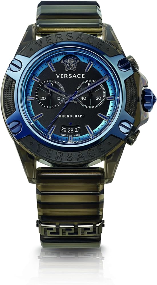  Shop Authentic Versace icon Active Chronograph Black Dial Black Silicone Strap Watch For Men - VEZ700622 - Luxxuri