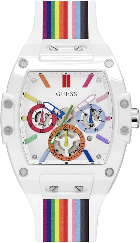  Shop Authentic Guess Phoenix Analog White Dial White Silicone Strap Watch for Men - GW0720G1 - Luxxuri