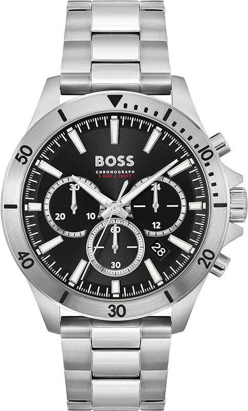  Shop Authentic Hugo Boss Troper Chronograph Blue Dial Silver Steel Strap Watch For Men - 1514057 - Luxxuri