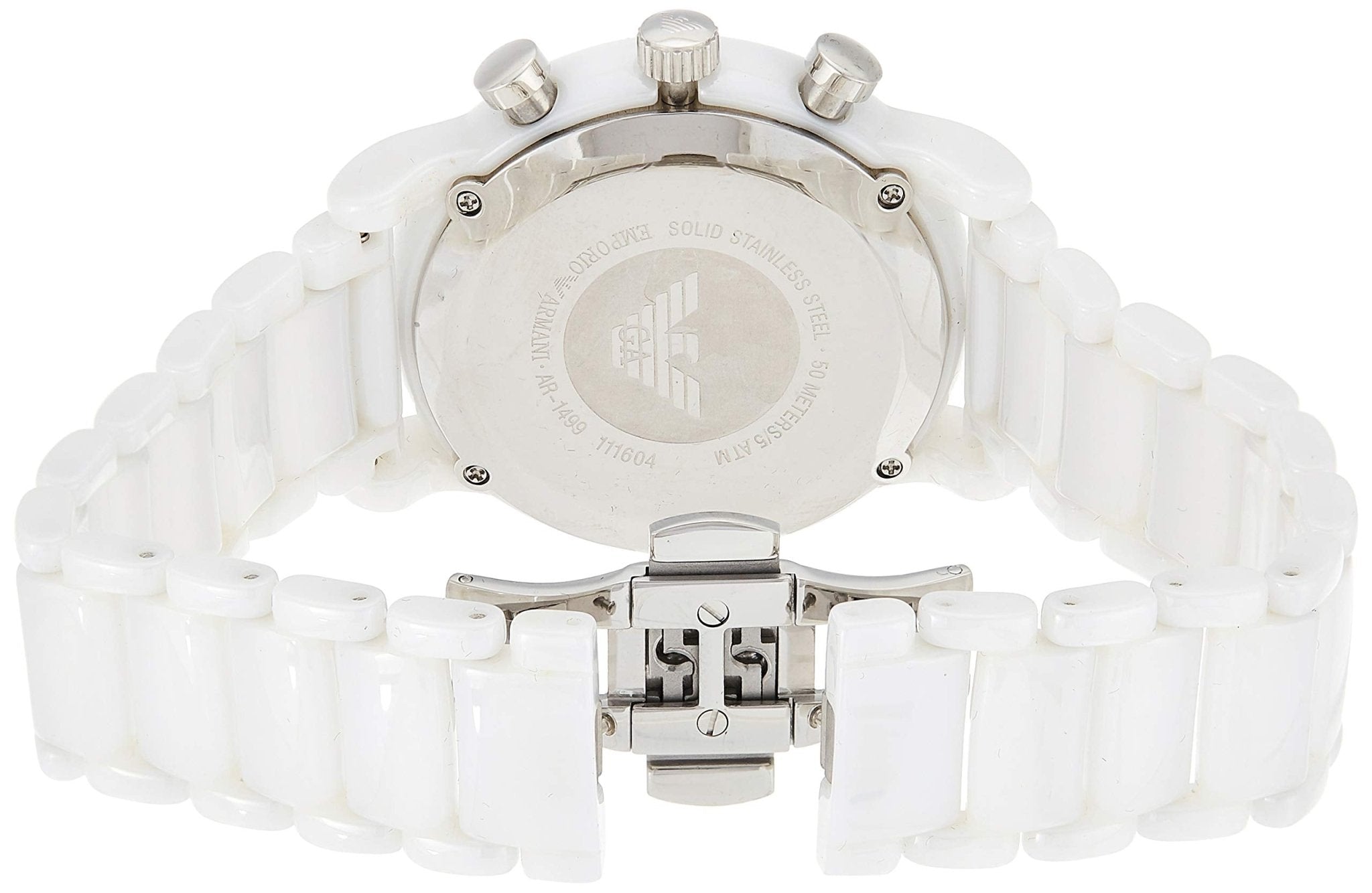 Emporio Armani Luigi Chronograph Ceramic White Dial White Ceramic Strap Watch For Men - AR1499