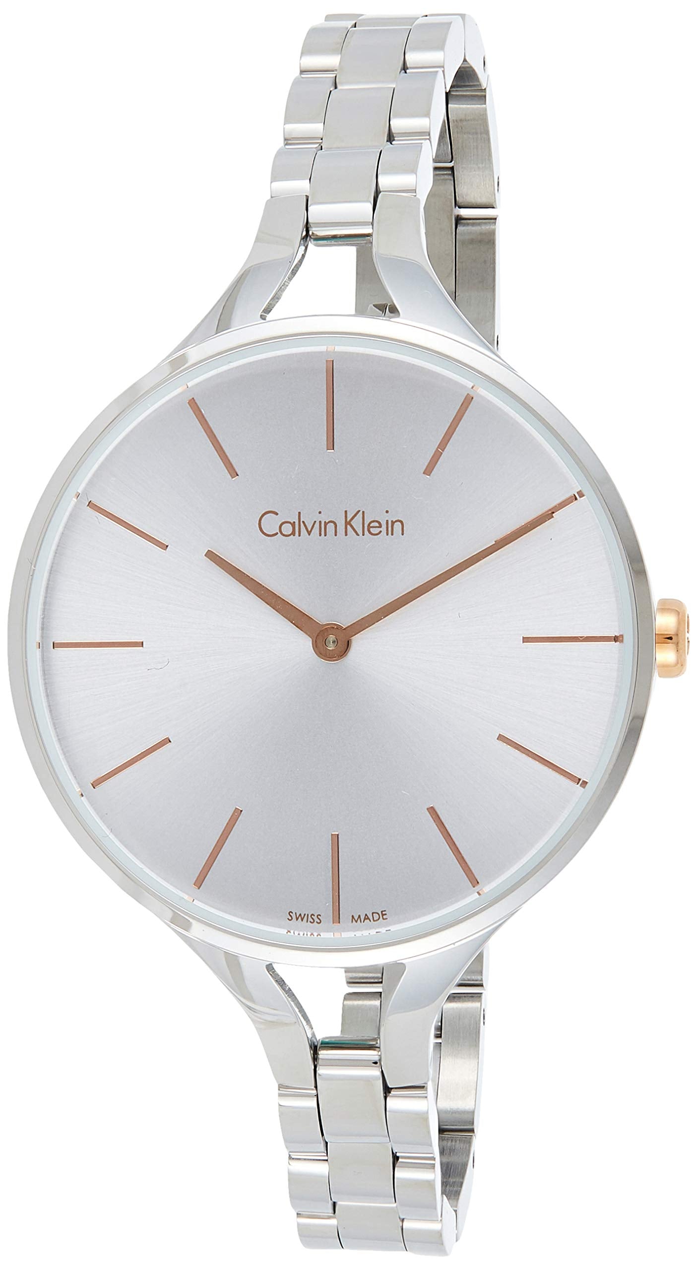  Shop Authentic Calvin Klein Graphic Silver Dial Silver Steel Strap Watch for Women - K7E23B46 - Luxxuri