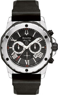  Shop Authentic Bulova Marine Star Chronograph Black Dial Black Rubber Strap Watch for Men - 98B127 - Luxxuri
