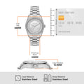 Michael Kors Lexington Lux Three Hand Mother of Pearl Silver Dial Silver Steel Strap Watch for Women - MK7445