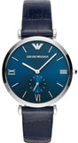  Shop Authentic Emporio Armani Gianni T Bar Quartz Blue Dial Blue Leather Strap Watch For Men - AR11300 - Luxxuri