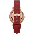  Shop Authentic Emporio Armani Gianni T-Bar Analog Mother of Pearl Dial Red Leather Strap Watch For Women - AR11322 - Luxxuri