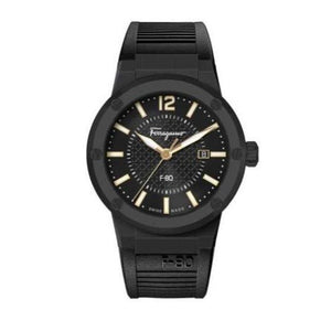  Shop Authentic Salvatore Ferragamo F-80 Classic Black Dial Black Rubber Strap Watch for Men - SFHY01622 - Luxxuri