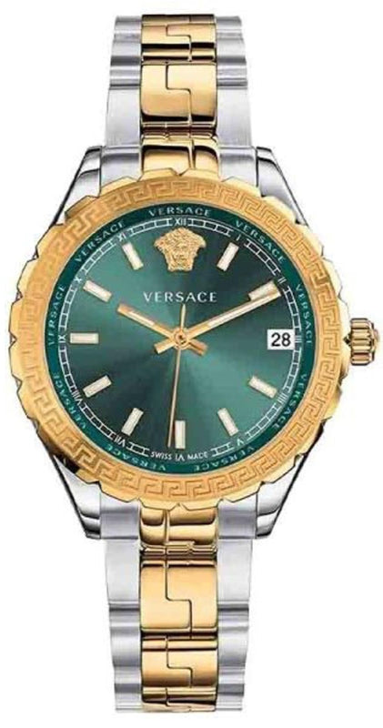  Shop Authentic Versace Hellenyium Green Dial Two Tone Steel Strap Watch for Women - V12050015 - Luxxuri