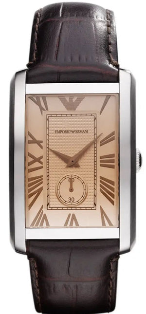 Shop Authentic Emporio Armani Classic Brown Dial Brown Leather Strap Watch For Men - AR1605 - Luxxuri