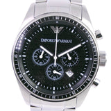  Shop Authentic Emporio Armani Sportivo Chronograph Black Dial Silver Stainless Steel Watch For Men - AR0585 - Luxxuri