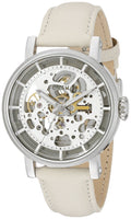  Shop Authentic Fossil Boyfriend Automatic Skeleton Silver Dial White Leather Strap Watch for Women - ME3069 - Luxxuri
