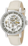  Shop Authentic Fossil Boyfriend Automatic Skeleton Silver Dial White Leather Strap Watch for Women - ME3069 - Luxxuri