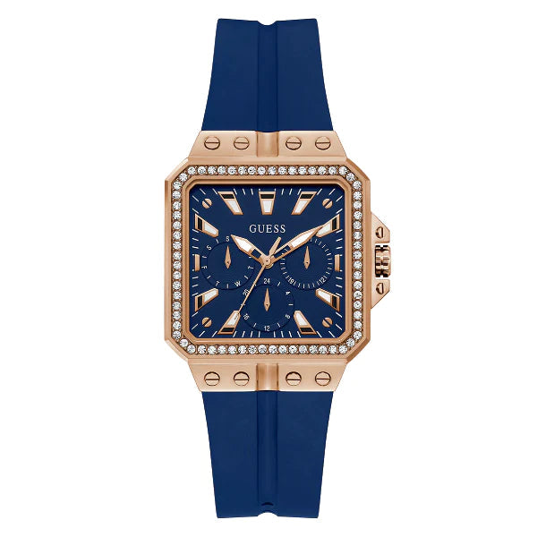  Shop Authentic Guess Libra Crystals Blue Dial Blue Silicone Strap Watch For Women - GW0618L2 - Luxxuri