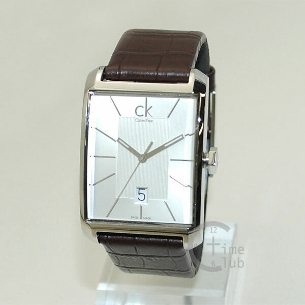  Shop Authentic Calvin Klein Window Silver Dial Brown Leather Strap Watch for Men - K2M21126 - Luxxuri