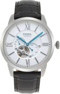 Fossil Townsman Automatic Chronograph White Dial Blue Leather Strap Watch for Men - ME3167