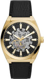 Shop Authentic Fossil Everett Automatic Skeleton Black Dial Black Leather Strap Watch for Men - ME3208 - Luxxuri