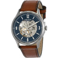  Shop Authentic Fossil Forrester Luggage Automatic Skeleton Blue Dial Brown Leather Strap Watch for Men - ME3179 - Luxxuri