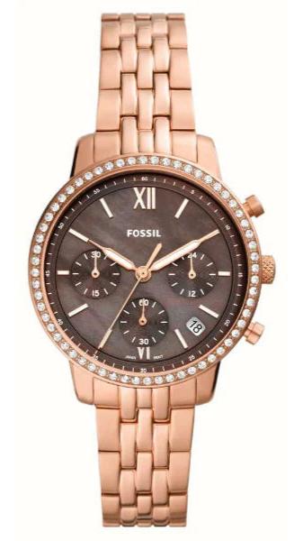  Shop Authentic Fossil Neutra Chronograph Mother of Pearl Brown Dial Rose Gold Steel Strap Watch for Women - ES5218 - Luxxuri