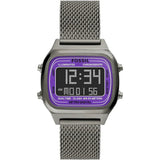  Shop Authentic Fossil Retro Digital Purple Dial Grey Mesh Strap Watch for Men - FS5888 - Luxxuri
