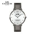 Coach Slim Easton Silver Dial Grey Leather Strap Watch for Women - 14502686