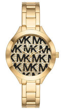  Shop Authentic Michael Kors Slim Runway Crystals Gold Dial Gold Steel Strap Watch for Women - MK4659 - Luxxuri