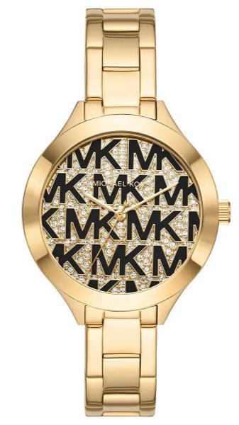  Shop Authentic Michael Kors Slim Runway Crystals Gold Dial Gold Steel Strap Watch for Women - MK4659 - Luxxuri