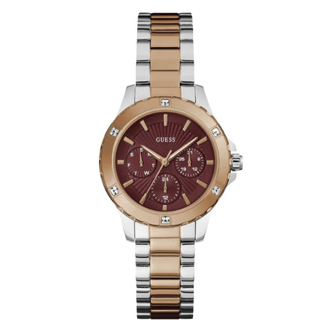  Shop Authentic Guess Mist Analog Maroon Dial Two Tone Steel Strap Watch For Women - GW0723L2 - Luxxuri