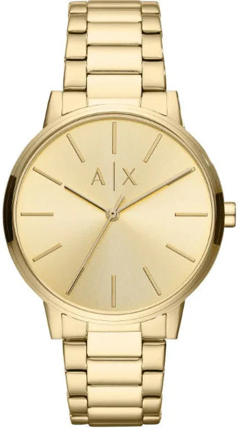  Shop Authentic Armani Exchange Cayde Analog Gold Dial Gold Steel Strap Watch For Men - AX2707 - Luxxuri