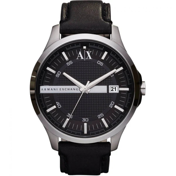  Shop Authentic Armani Exchange Hampton Chronograph Black Dial Black Leather Strap Watch For Men - AX2101 - Luxxuri