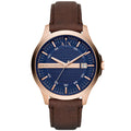  Shop Authentic Armani Exchange Hampton Chronograph Blue Dial Brown Leather Strap Watch For Men - AX2172 - Luxxuri