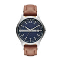  Shop Authentic Armani Exchange Hampton Chronograph Blue Dial Brown Leather Strap Watch For Men - AX2133 - Luxxuri