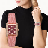  Shop Authentic Michael Kors Emery Quartz Diamonds Red Dial Pink Leather Strap Watch For Women - MK2966 - Luxxuri