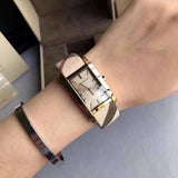  Shop Authentic Burberry Pioneer Champagne Dial Haymarket Beige Leather Strap Watch for Women - BU9407 - Luxxuri